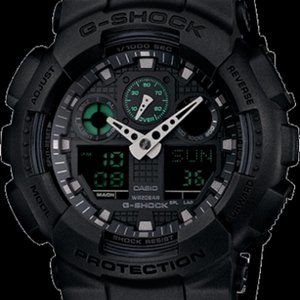 Casio G-Shock Military Black GA100MB-1A 3-Eye Ana-